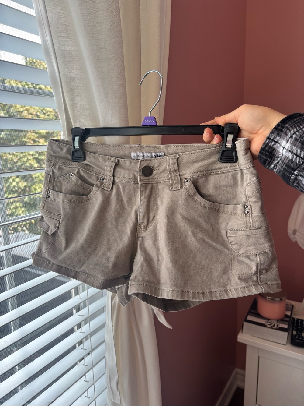 Women's Taupe Cargo Short with Utility Pockets